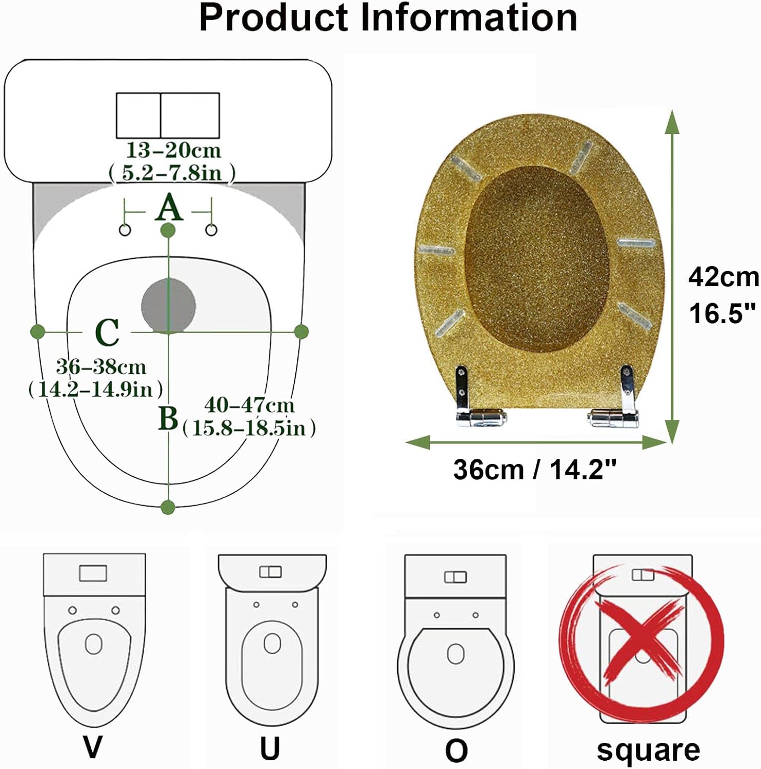 Sparkly Resin Toilet Seat, Oval Toilet Seat, Glitter Toilet Seat Thicken Toilet Seat, Slow Close Bathroom Toilet Lid(Pink)