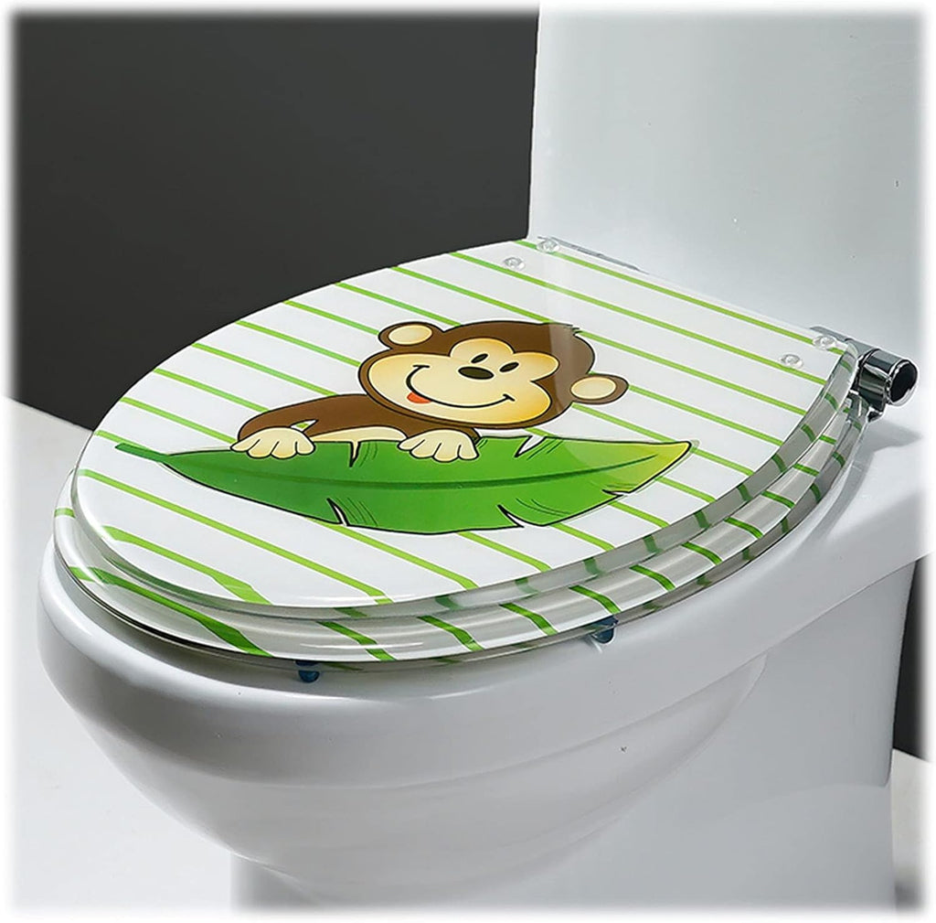 Toilet Seat Quick Release Toilet Seat, Heavy-Duty Soft Close Toilet Lid Oval Shape, Environmentally Friendly Resin Toilet Seat Adjustable Hinges