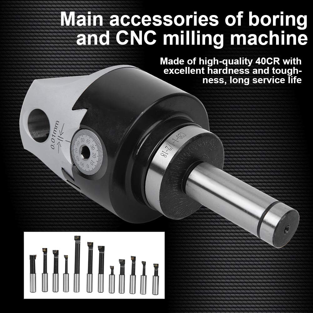Boring Bar, Boring Head CNC Milling Tools Kits C20-F1-18-12PCS 75mm Boring Head Set 40CR for Horizontal Boring Machine