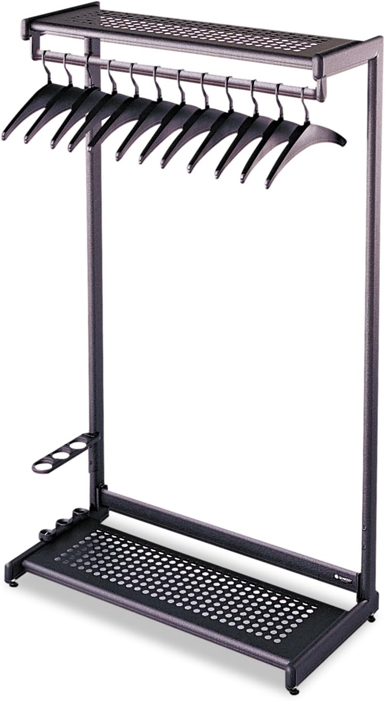 Quartet Two-Shelf Garment Rack, Freestanding, 24 Inch, Black, 8 Hangers Included (20222)