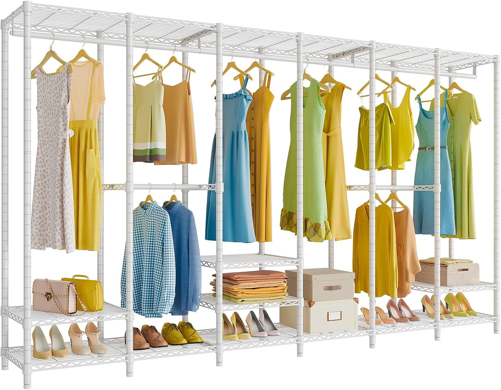 VIPEK V60 Extra Large Clothing Rack Portable Closet Freestanding Wardrobe Heavy Duty, Metal, for Hanging Clothes, Bedroom Storage Organizer, Max Load 1620lbs, White