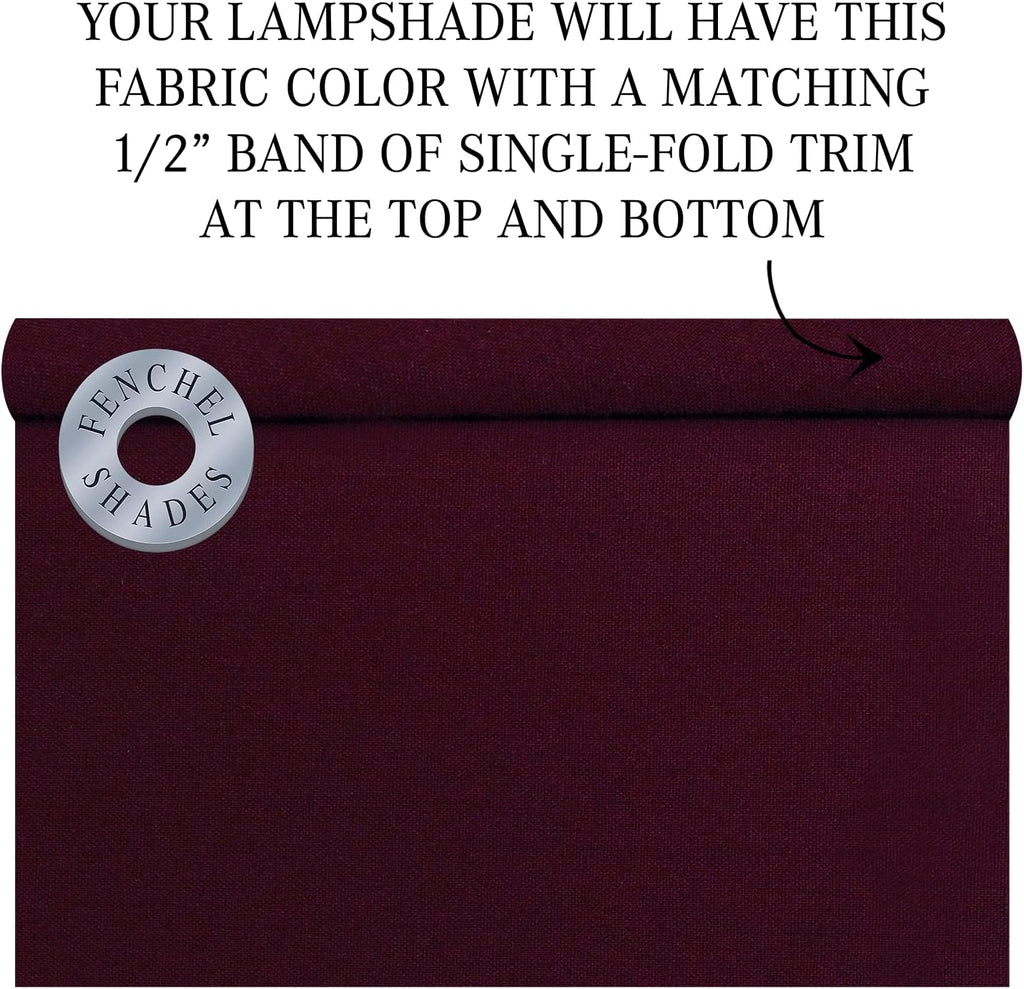 FenchelShades.com Set of 2 Lampshades 10' Top Diameter x 12' Bottom Diameter x 8' Slant Height with Washer (Spider) Attachment. Attaches to Lamps with an existing Harp (not included) (Linen Burgundy)