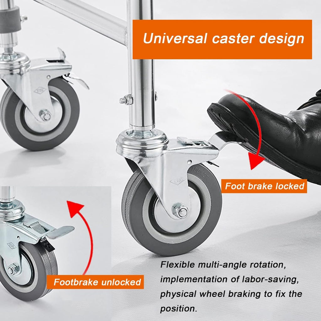 Wheeled Commode Chair for Elderly & Disabled Foldable Shower Toilet Chair with Padded Seat Lockable Casters & Detachable Pot for Convenient Transport & Use