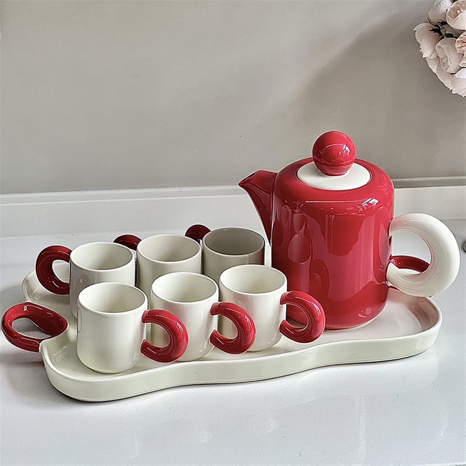 Beverage Serveware Ceramic teapot teacup with tray cold kettle water set set high temperature resistant water storage kettle Water Carafe