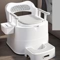 Heavy Duty Bedside Toilet,Movable Toilet Home for The Elderly Padded Seat Commode Chair with Arms Suitable People Inconvenient Legs and Feet (C)