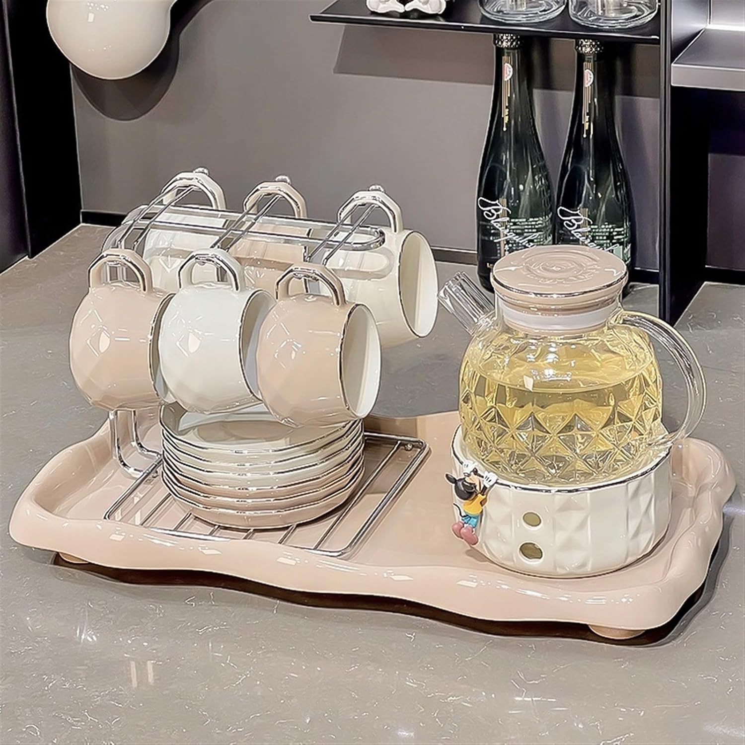 Beverage Serveware Elegant tea set, household tea set, kettle, tea cup set, cups and cups, household living room hospitality cup, water set Water Carafe