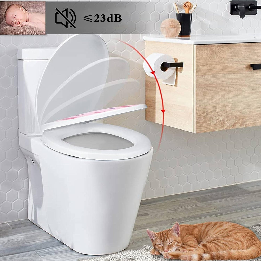 Toilet Seat Toilet Seat with Soft Close, Standard Size Toilet Seat, Oval Loo Seat, Pp Material(Feather)