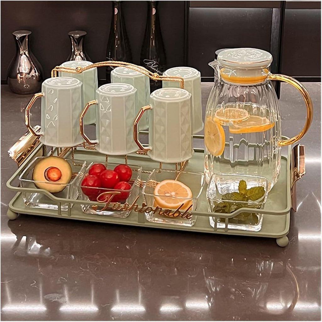 Beverage Serveware Cold kettle glass high temperature resistant cold kettle large capacity home living room cold water cup set Water Carafe