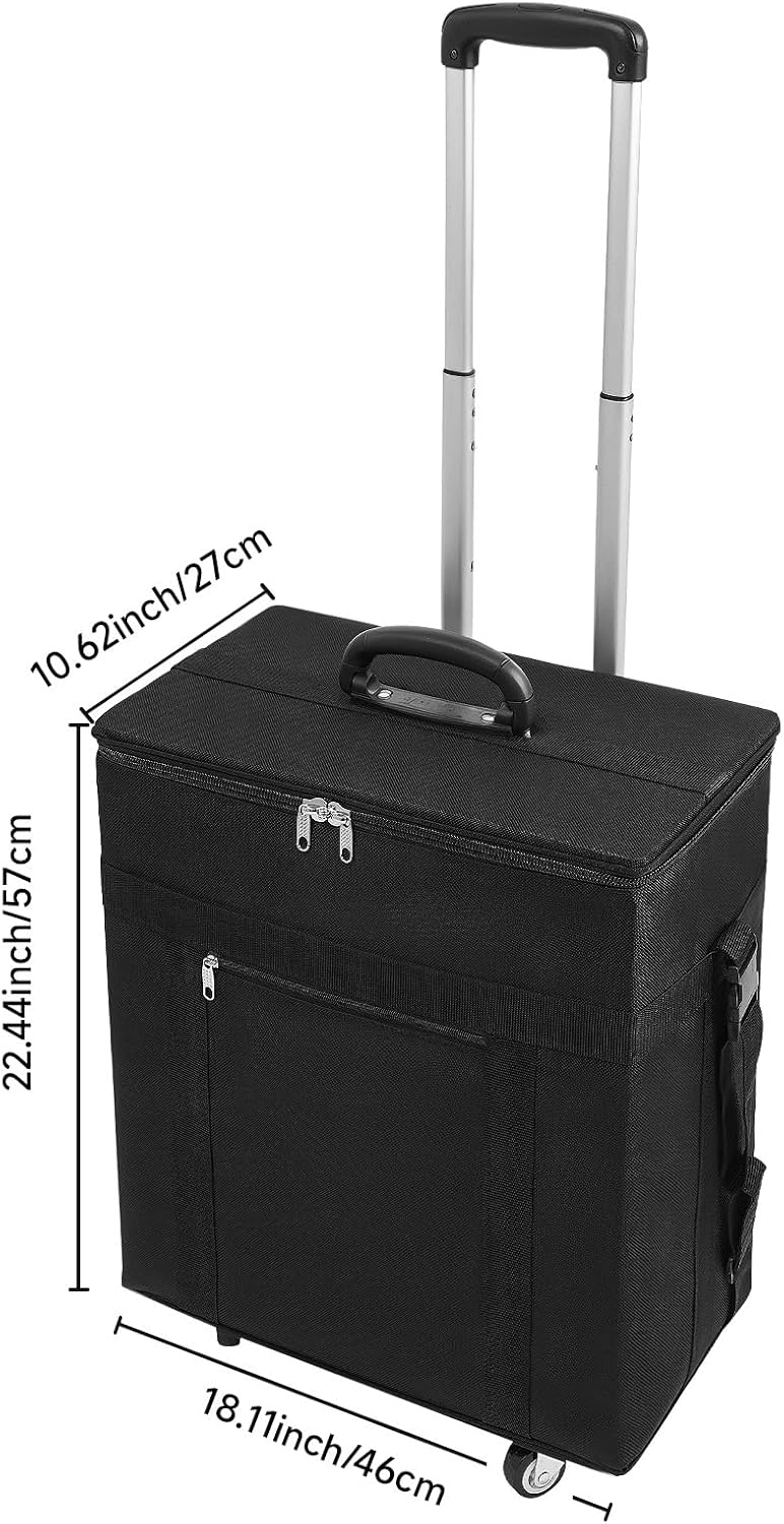 180 Pair Eyeglasses Organizer Trolley, Foldable Sunglasses Trolley Box Portable Eyewear Storage Organizer Optical Frames Display Storage Box with 12 Trays for Optical Frames and Reading Glasses