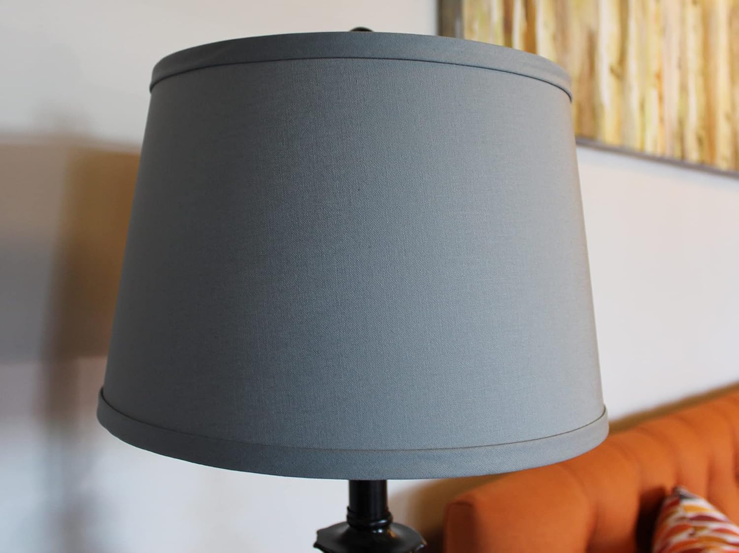 FenchelShades.com Set of 2 Lampshades 10' Top Diameter x 12' Bottom Diameter x 8' Slant Height with Washer (Spider) Attachment for Lamps with a Harp (Linen Overcast)