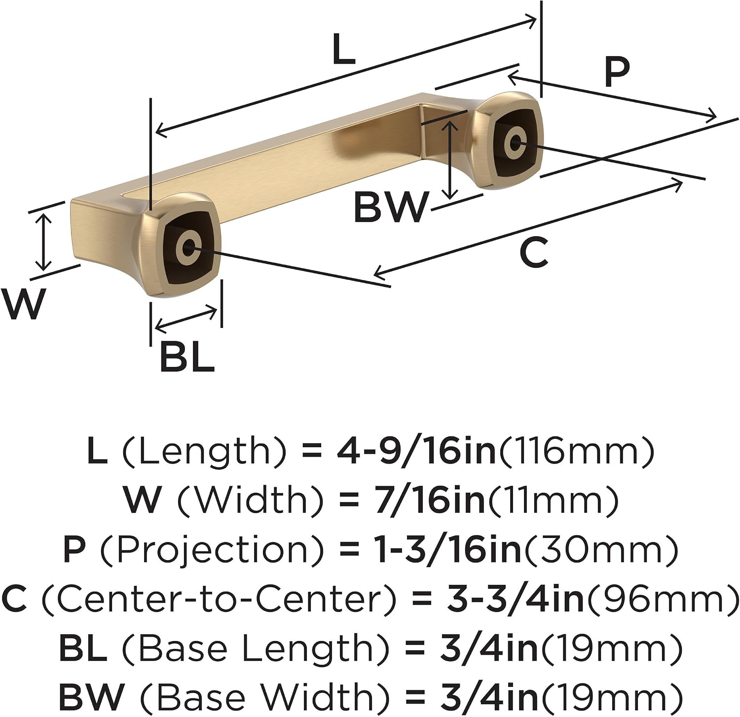 Amerock Hybridize 3-3/4 inch (96mm) Center-to-Center Champagne Bronze Cabinet Pull - 25 Pack