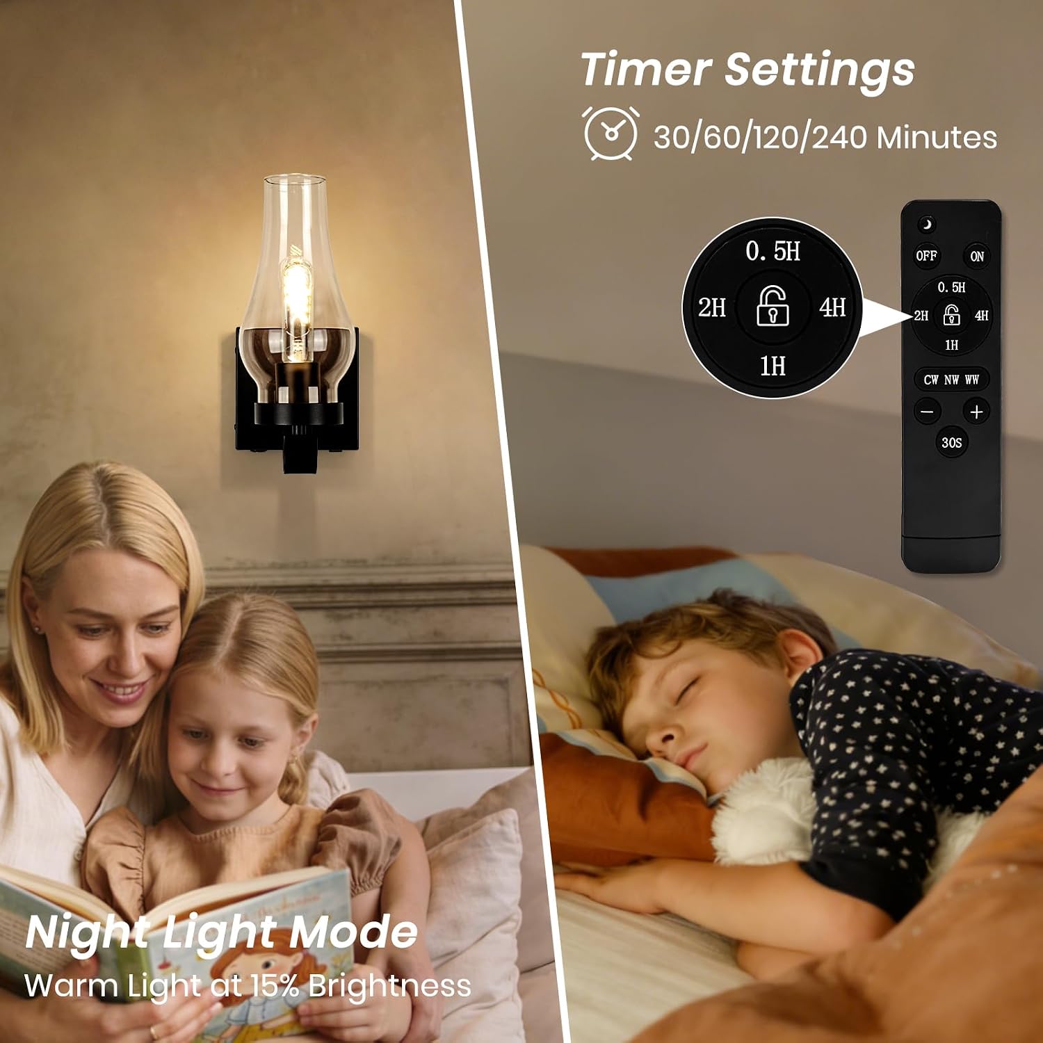 Battery Operated Wall Sconce, Rechargeable Rustic Wall Lights Set of 2, Non-Hardwired Antique Kerosene Wall Lamps, Black Vintage Bedside Wall Sconces with Remote for Bedroom, Hallway etc