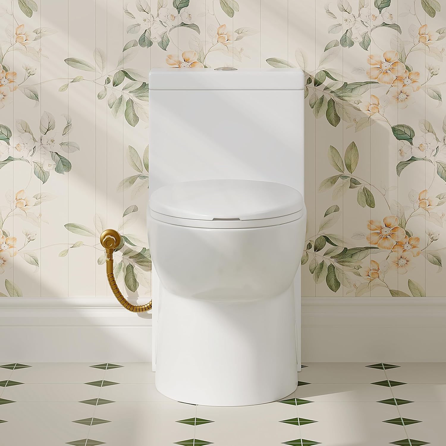 Eridanus One Piece Toilets for Bathroom, Elongated Toilet with Compact Soft Closing Seat, ADA Compliant 17' Toilet Bowl, 12' Rough in, Powerful Dual Flush 1.1/1.6 GPF, Modern Ceramic White