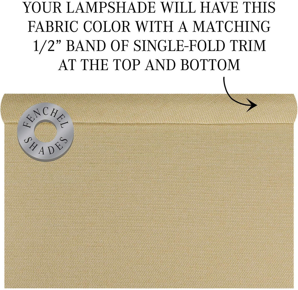 FenchelShades.com Set of 2 Lampshades 10' Top Diameter x 12' Bottom Diameter x 8' Slant Height with Washer (Spider) Attachment. Attaches to Lamps with an existing Harp (not included) (Designer Tan)