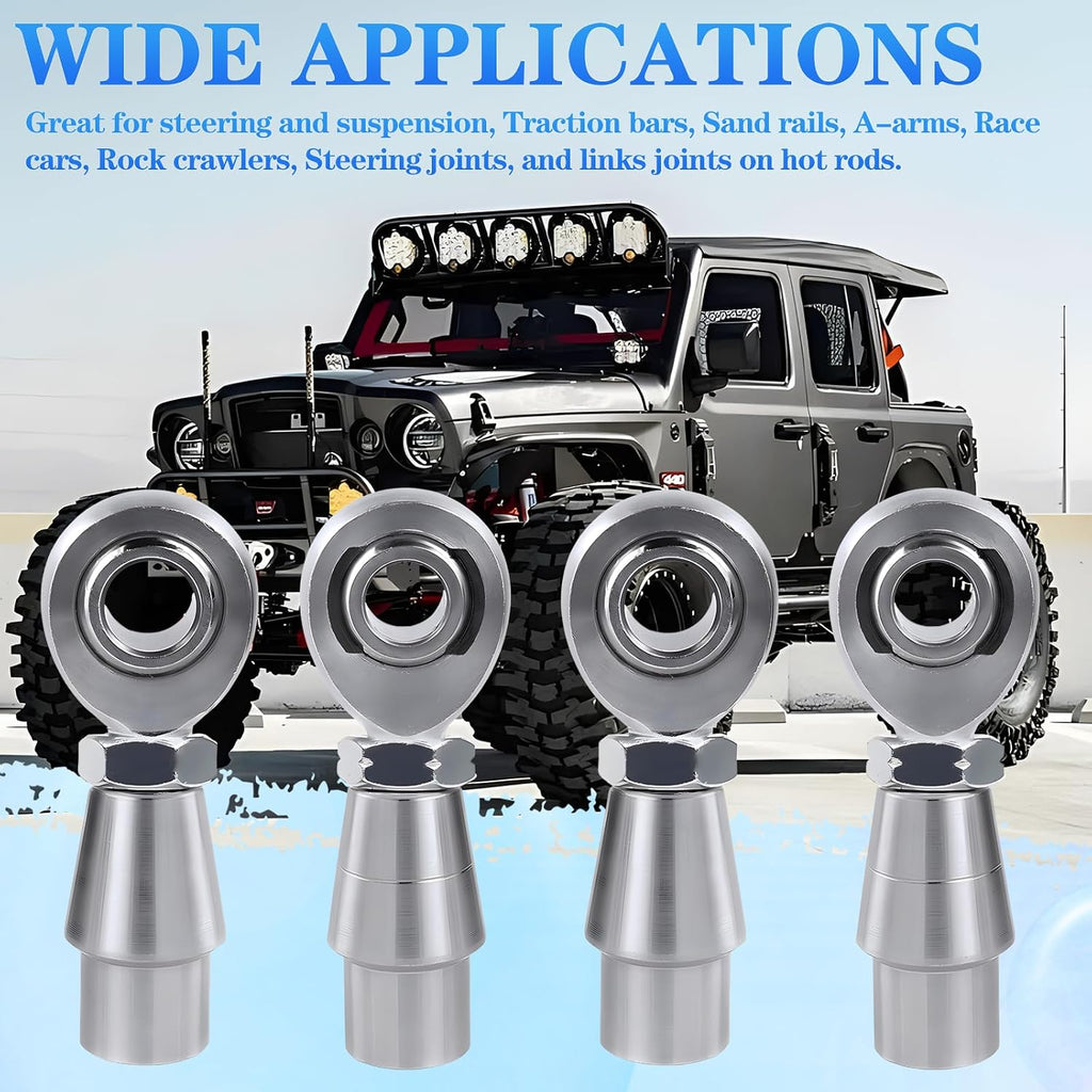 5/8-18 Heim Joints Rod End Kit, .065 Bungs with Jam Nuts | RH & LH Economy Panhard Bar, For Steering and Suspension, Traction Bars, Links Joints On Hot Rods, 4Set