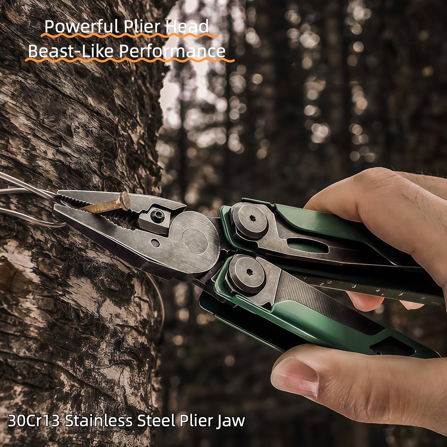 Multitool, 16-in-1 Full-Size, Lightweight EDC, Multi-Purpose Pliers, Pocket Knife, Scissors, Tactical Gear, Tools, Gifts for Guys, Equipment for Emergencies, Hiking, and Outdoor Camping (Black)