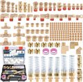 200 Pcs Brass DOT Air Brake Line Fittings & Air Nylon Tube Compression Fittings & Air Brake Hose End Fittings Assortment Kits,1/4' 1/8' 3/8' 1/2' NPT Air Hose Fittings