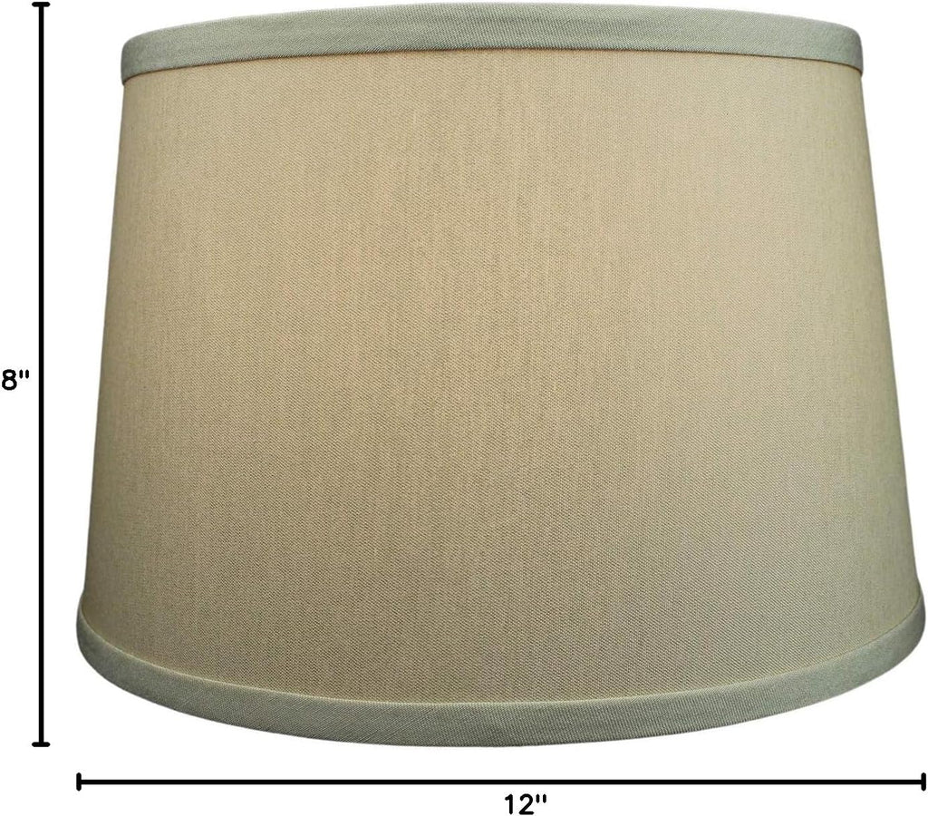 FenchelShades.com Set of 2 Lampshades 10' Top Diameter x 12' Bottom Diameter x 8' Slant Height with Washer (Spider) Attachment. Attaches to Lamps with an existing Harp (not included) (Designer Tan)