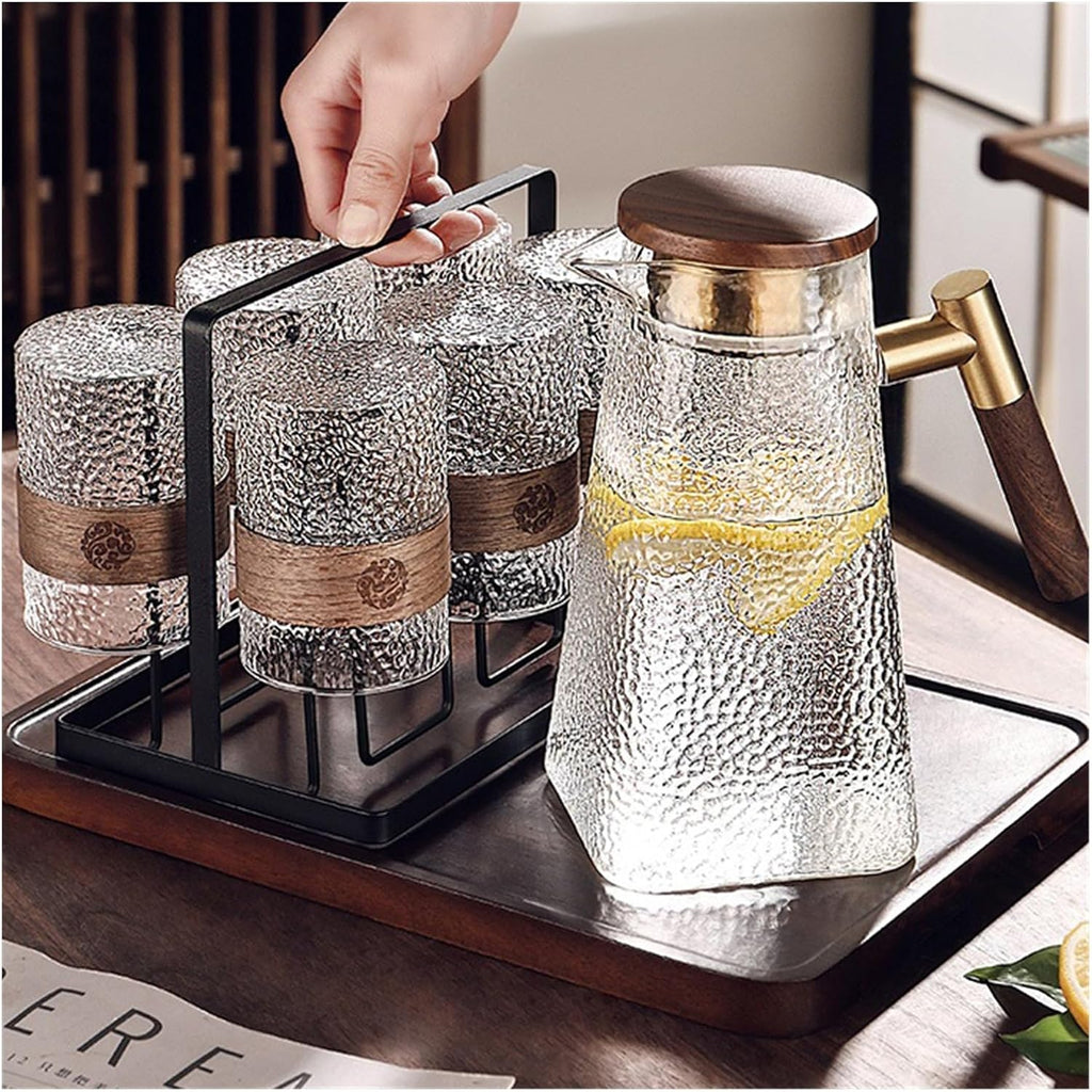 Beverage Serveware Chinese retro glass water cup home high temperature resistant tea cup kettle set drinking cup anti-scalding living room hospitality cup Water Carafe