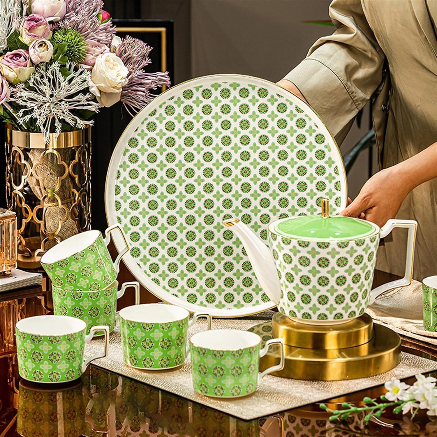 Beverage Serveware Modern teapot afternoon tea coffee pot kettle household teapot cup with tea tray essential tea set for home Water Carafe