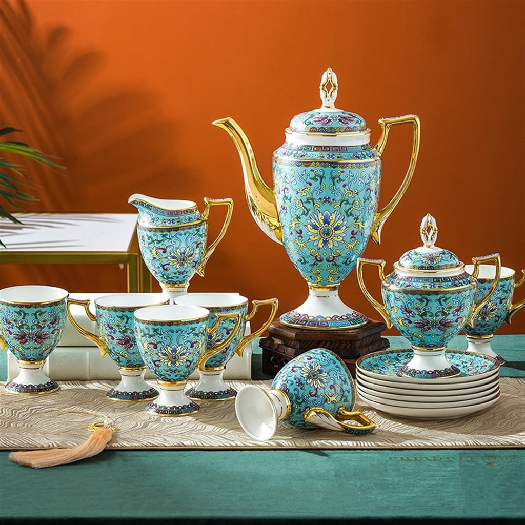 Beverage Serveware 15-piece afternoon tea coffee set bone china coffee cup and saucer set multifunctional household tea set tea party essentials Water Carafe