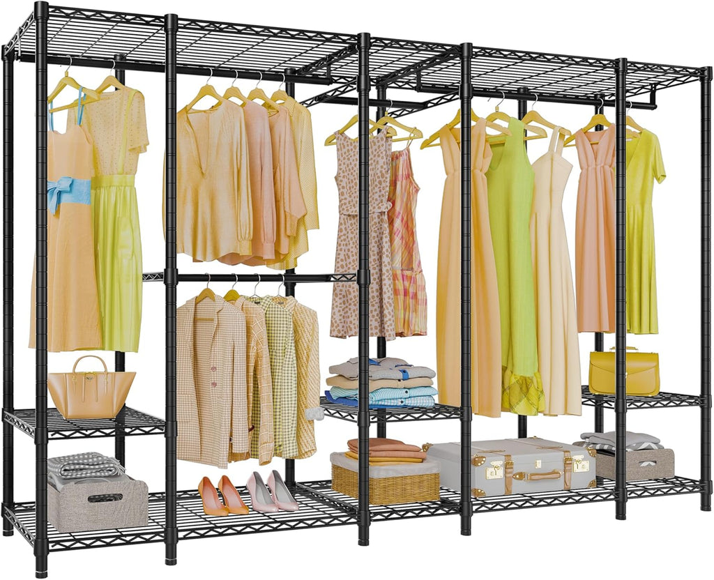 VIPEK V50 Heavy Duty Clothes Rack, Extra Large Freestanding Garment Rack with Adjustable Shelves, Open Closet Storage System for Bedroom, Reach-in/Walk-in Closet, 1300 lbs Capacity, Black