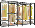 VIPEK V50 Heavy Duty Clothes Rack, Extra Large Freestanding Garment Rack with Adjustable Shelves, Open Closet Storage System for Bedroom, Reach-in/Walk-in Closet, 1300 lbs Capacity, Black