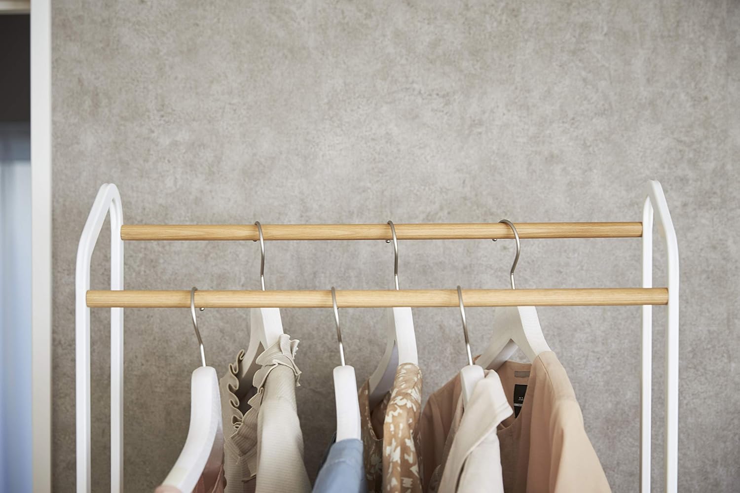 YAMAZAKI home Tower Rolling Garment Rack WH Space saving One Size White