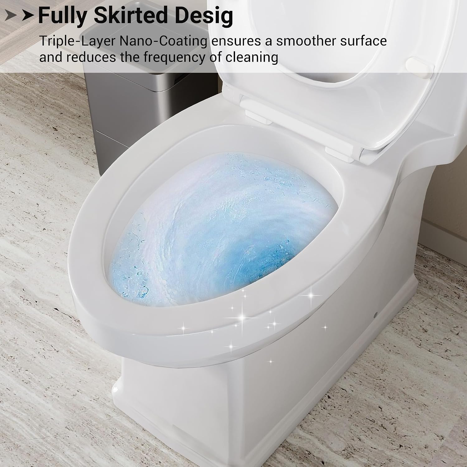 Two-Piece Elongated Toilet Set, Water Conserving Single Flush with Soft-Close Seat, Standard Installation for Home Bathrooms