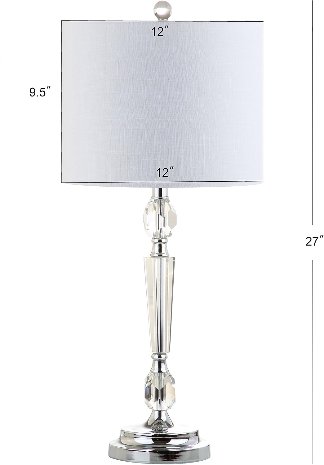 Eyely EYL2047A-SET2 Cox 27' Crystal LED Table Lamp for Reading Room, Living Room, Office, Bedroom, Modern, Contemporary, Traditional, Clear (Set of 2)
