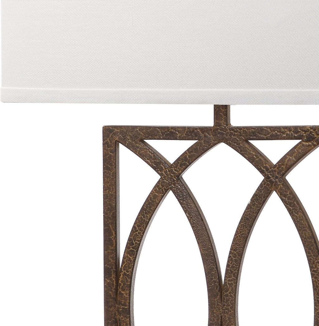SAFAVIEH Lighting Collection Jago Rustic Farmhouse Antique Gold 30-inch Bedroom Living Room Home Office Desk Nightstand Table Lamp Set of 2 (LED Bulbs Included)
