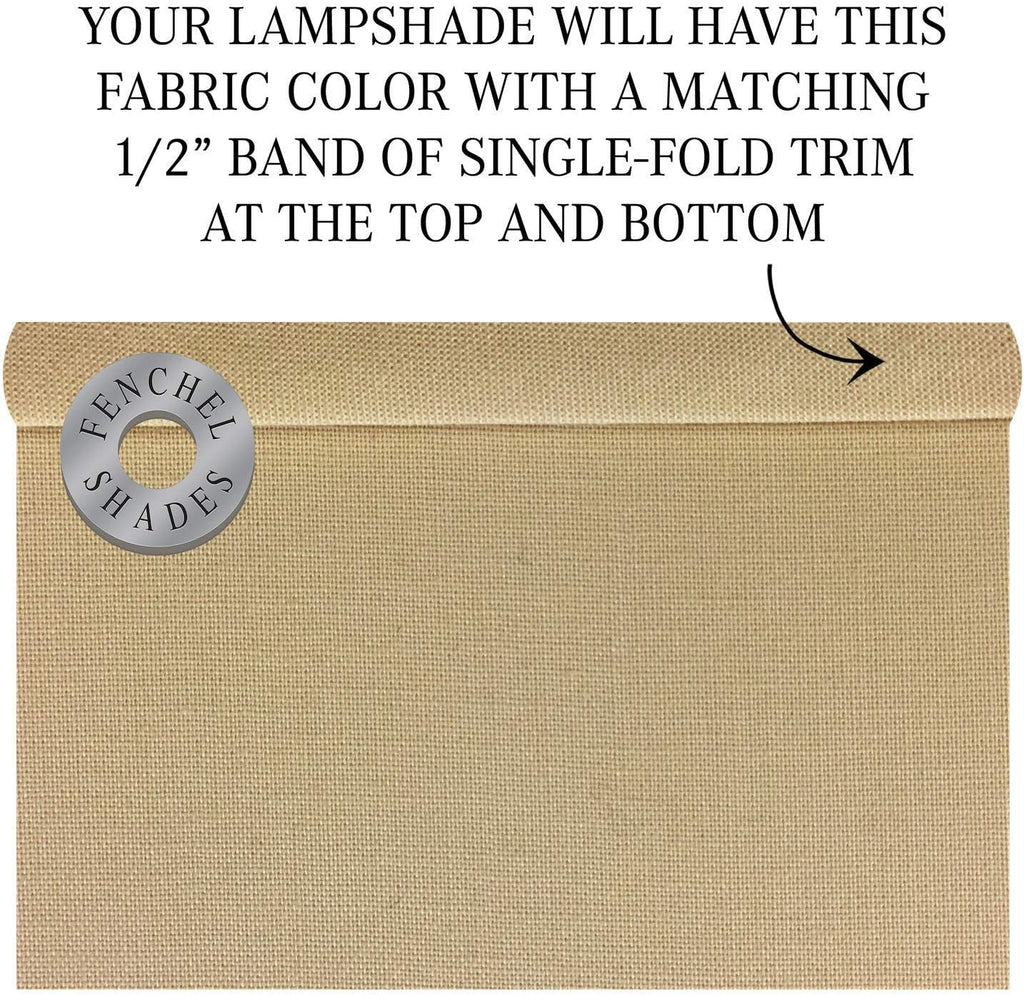 FenchelShades.com Set of 2 Lampshades 10' Top Diameter x 12' Bottom Diameter x 8' Slant Height with Washer (Spider) Attachment. Attaches to Lamps with an existing Harp (not included) (Linen Khaki)