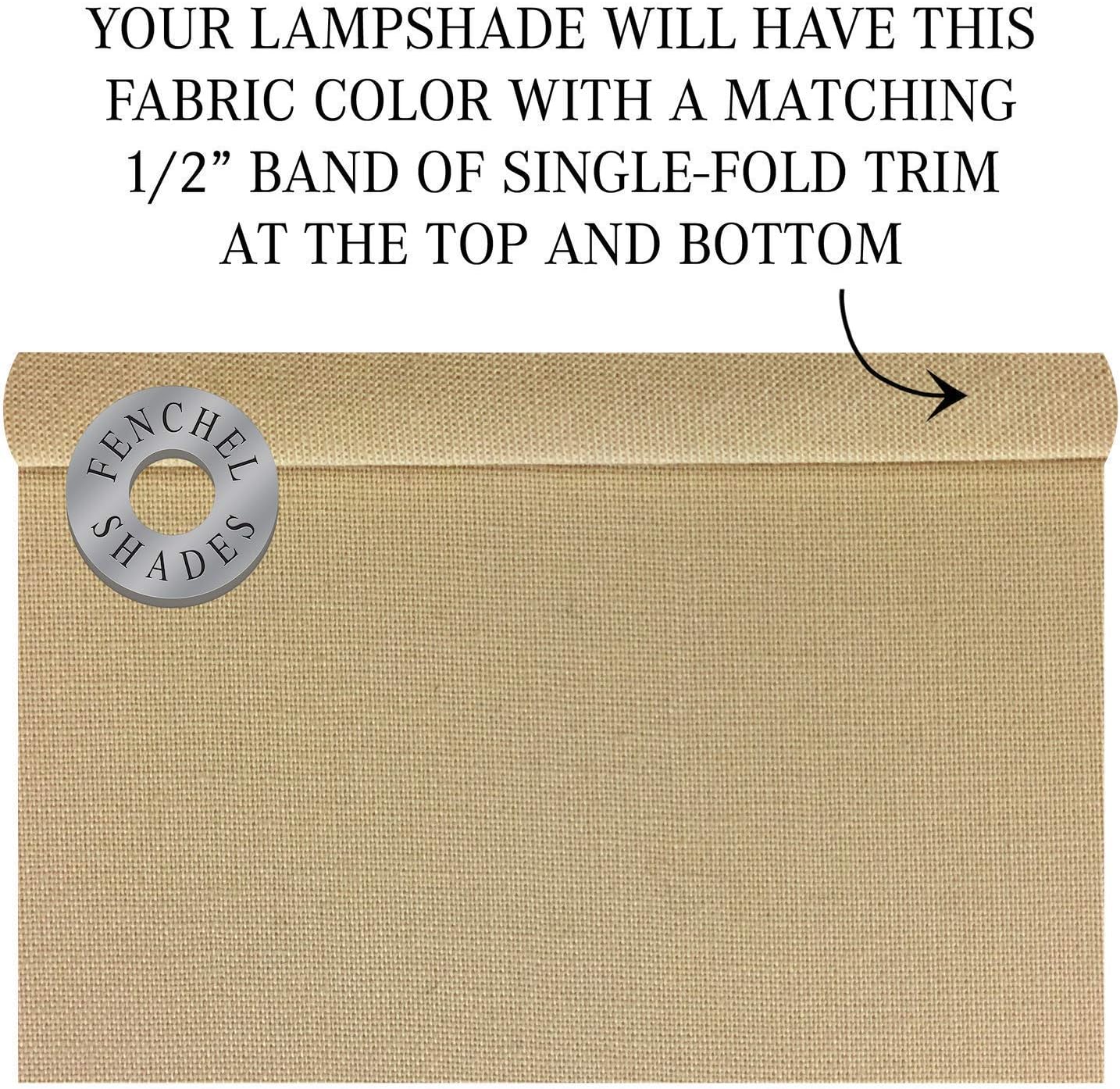 FenchelShades.com Set of 2 Lampshades 10' Top Diameter x 12' Bottom Diameter x 8' Slant Height with Washer (Spider) Attachment. Attaches to Lamps with an existing Harp (not included) (Linen Khaki)