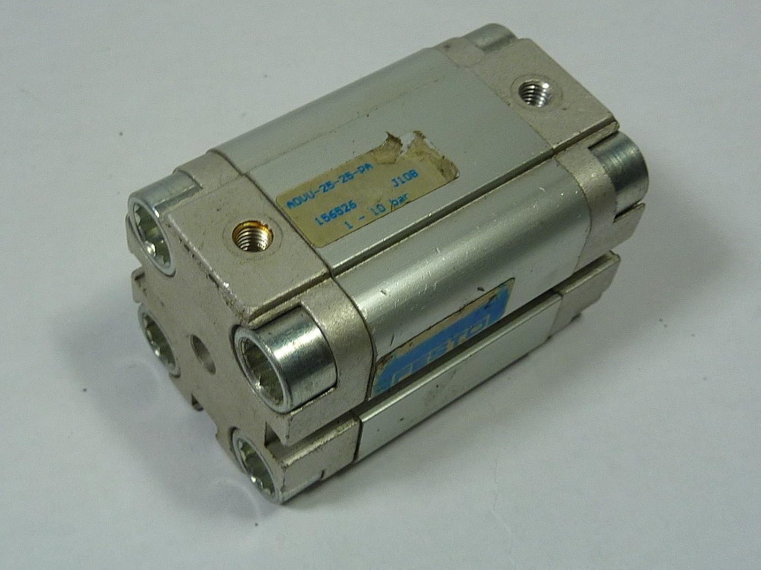 FESTO ADVU-25-25-P-A (156526), 1-10 BAR, 25 MM BORE, 25 MM Stroke, Compact, Double-Acting, Elastic Cushioning Rings/Pads AT Both Ends, M5 Pneumatic Connection, Pneumatic Cylinder, Series ADVU