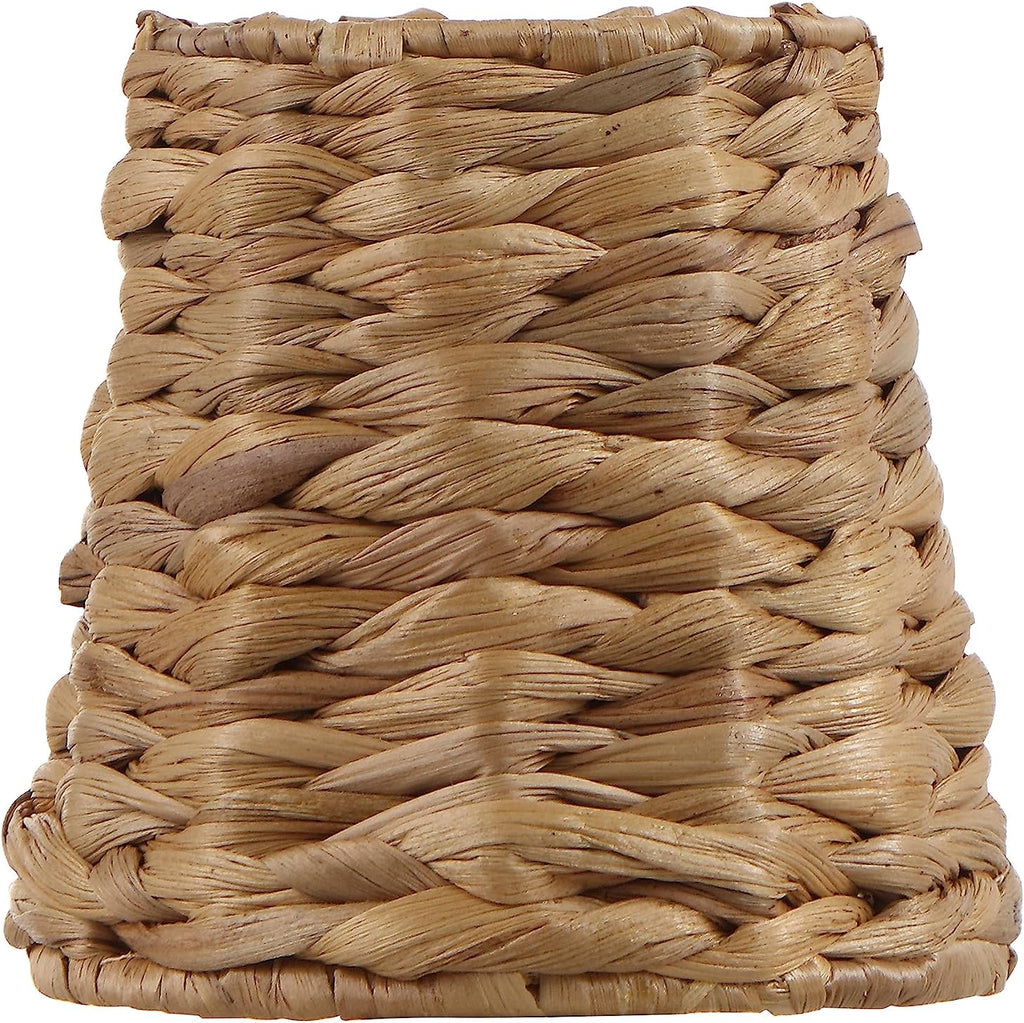 Aspen Creative 51008-5, Empire Clip-On Chandelier Lamp Shade, Natural Water Hyacinth, 3' Top x 4' Bottom x 4' Slant Height, Set of 5