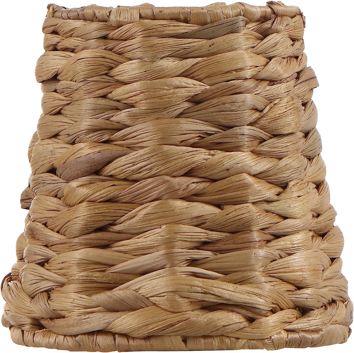 Aspen Creative 51008-5, Empire Clip-On Chandelier Lamp Shade, Natural Water Hyacinth, 3' Top x 4' Bottom x 4' Slant Height, Set of 5