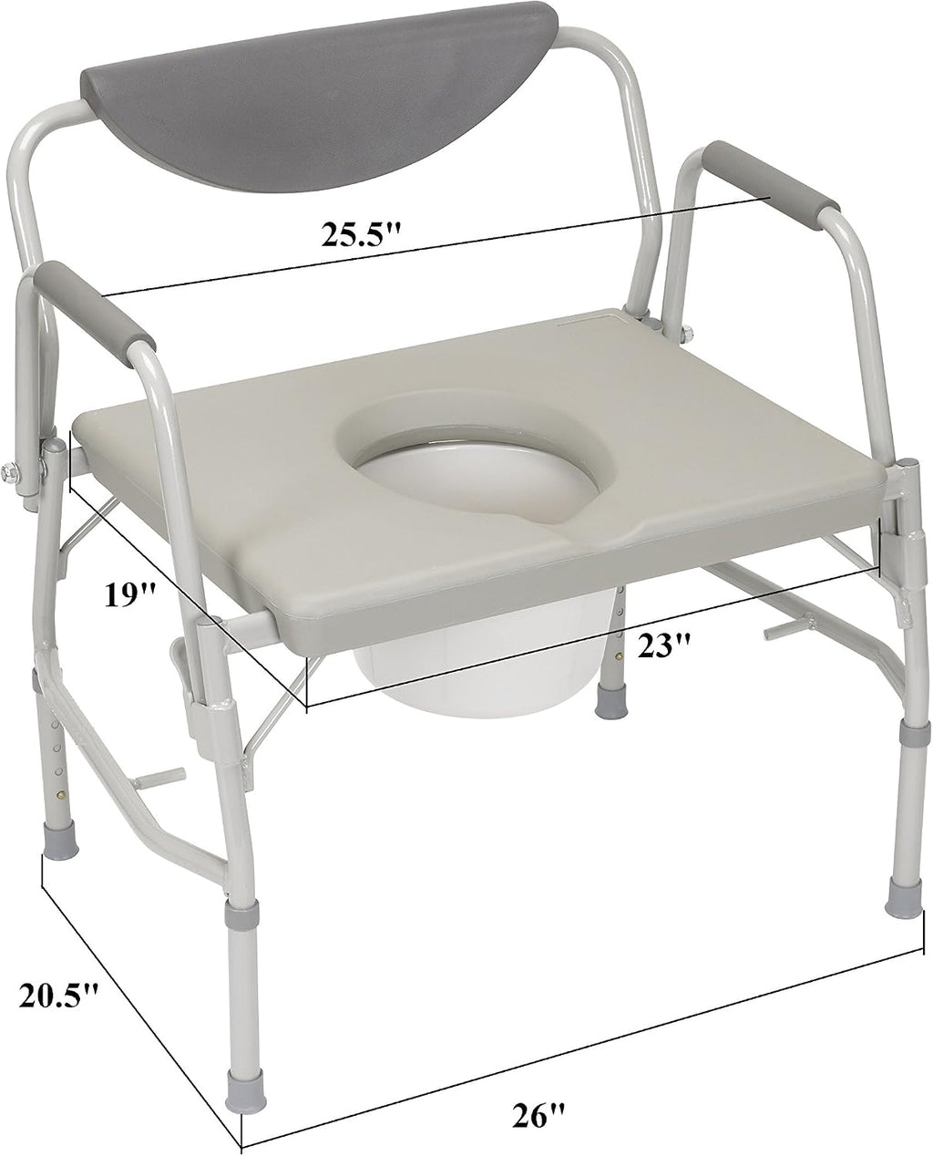 Heavy Duty Drop Arm Bariatric Commode Bedside Commode Toilet Chair 1000 lbs with Arms and Bathroom Safety Frame for Elderly, Adults Adjustable Seat Height, Extra-Wide