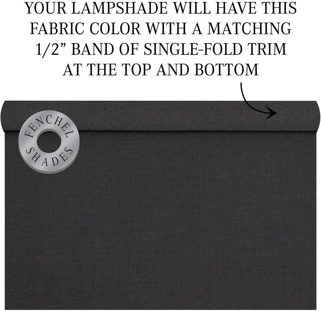 FenchelShades.com Set of 2 Lampshades 10' Top Diameter x 12' Bottom Diameter x 8' Slant Height with Washer (Spider) Attachment. Attaches to Lamps with an existing Harp (not included) (Linen Charcoal)