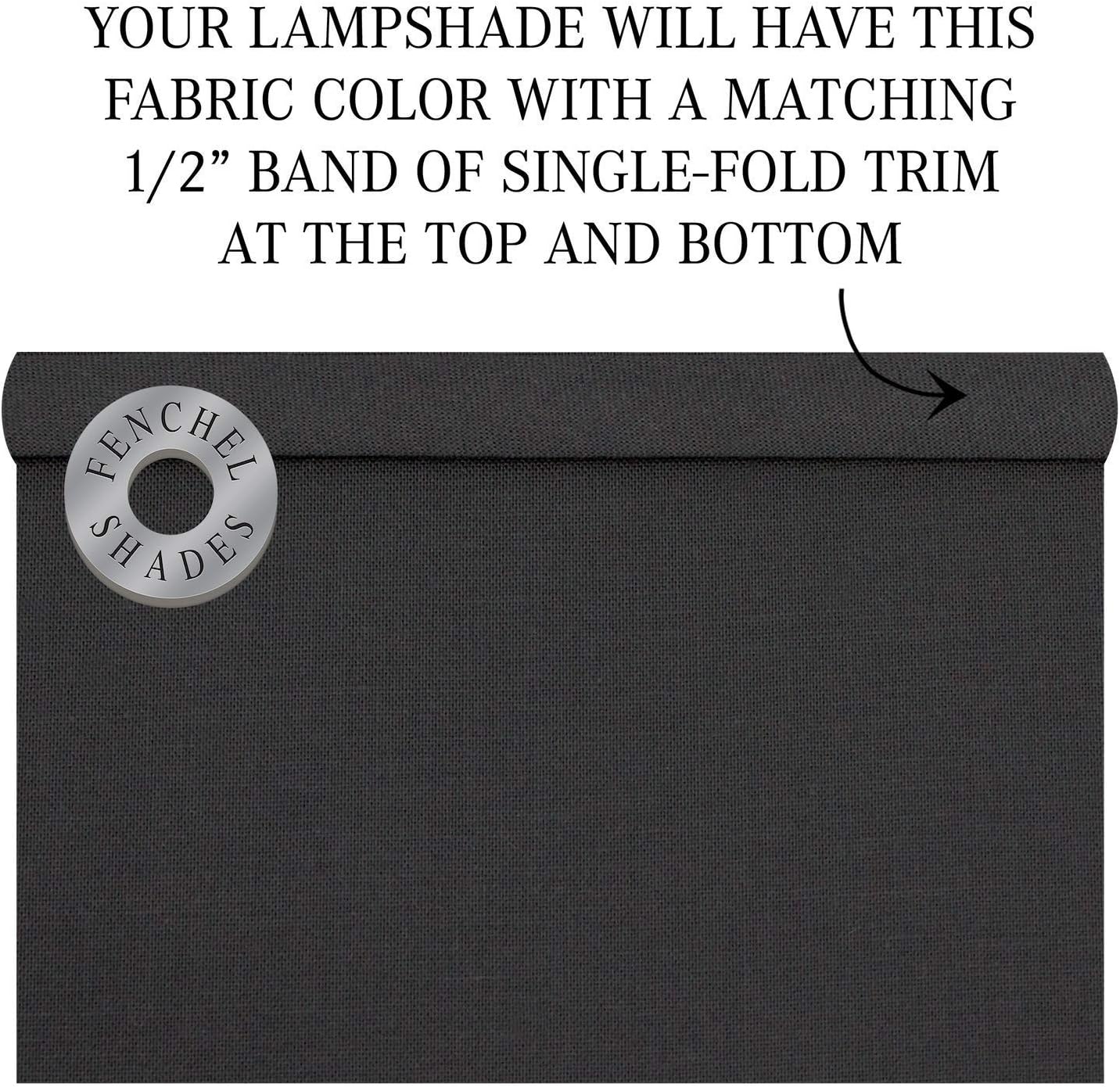 FenchelShades.com Set of 2 Lampshades 10' Top Diameter x 12' Bottom Diameter x 8' Slant Height with Washer (Spider) Attachment. Attaches to Lamps with an existing Harp (not included) (Linen Charcoal)