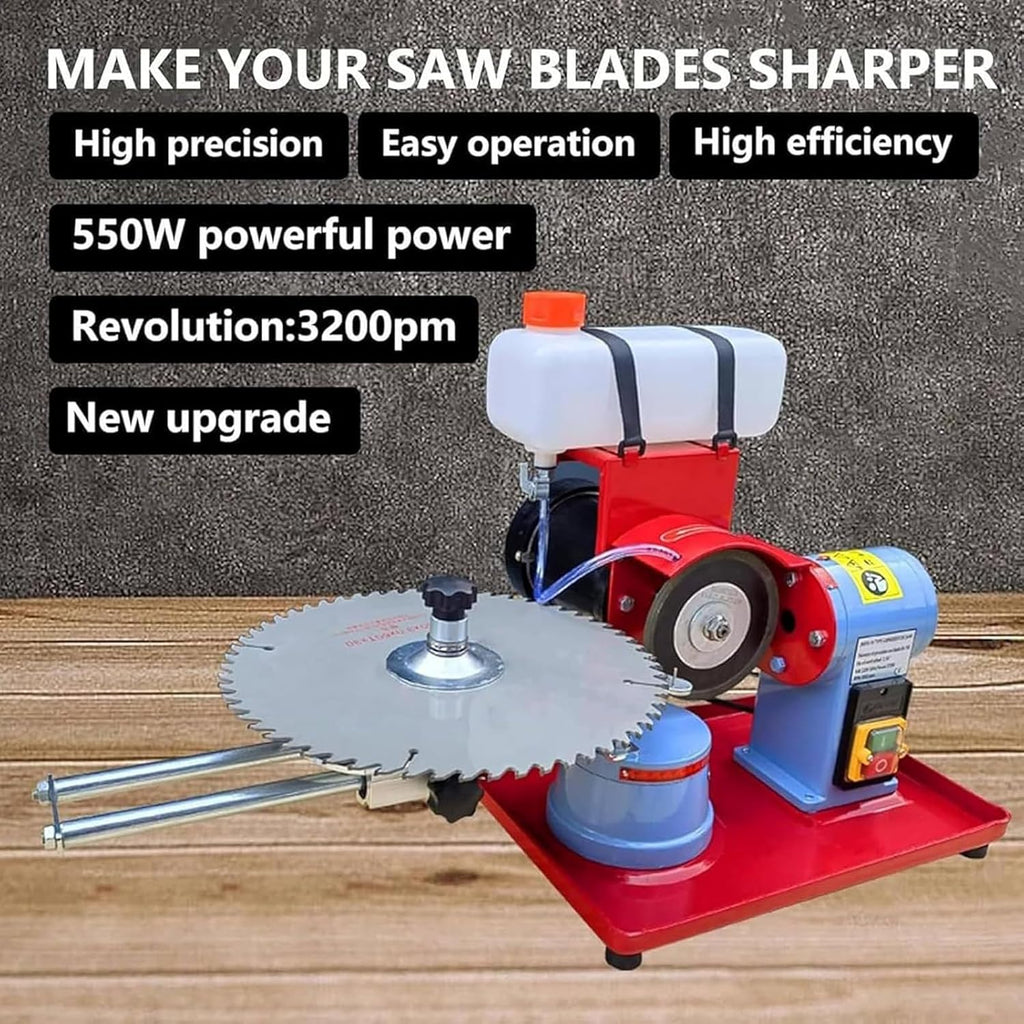 Electric Circular Saw Blade Sharpener, Multi Tool Blade Sharpener, Dry Wet Circular Saw Blade Sharpener 2850rpm Saw Blades Polishing Machine Carbide Tips Sharpening Tool 370W