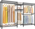 VIPEK Classic V6 Plus Wire Garment Rack Heavy Duty Clothing Rack for Hanging Clothes, Metal Freestanding Closet Wardrobe Rack Portable Clothes Rack, 84.7' L x 15.7' W x 76.4' H, Load 1120lbs, Black