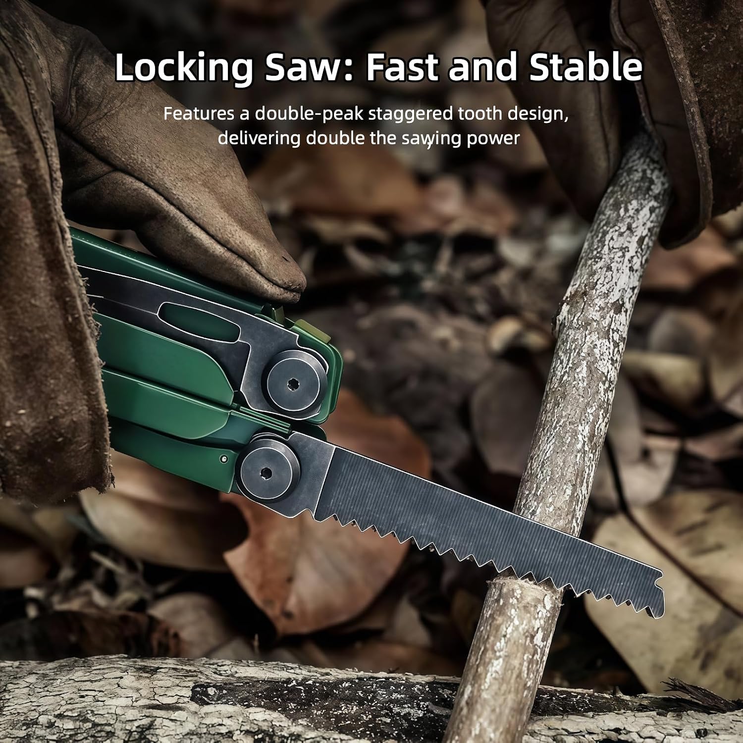 Multitool, 16-in-1 Full-Size, Lightweight EDC, Multi-Purpose Pliers, Pocket Knife, Scissors, Tactical Gear, Tools, Gifts for Guys, Equipment for Emergencies, Hiking, and Outdoor Camping (Green)