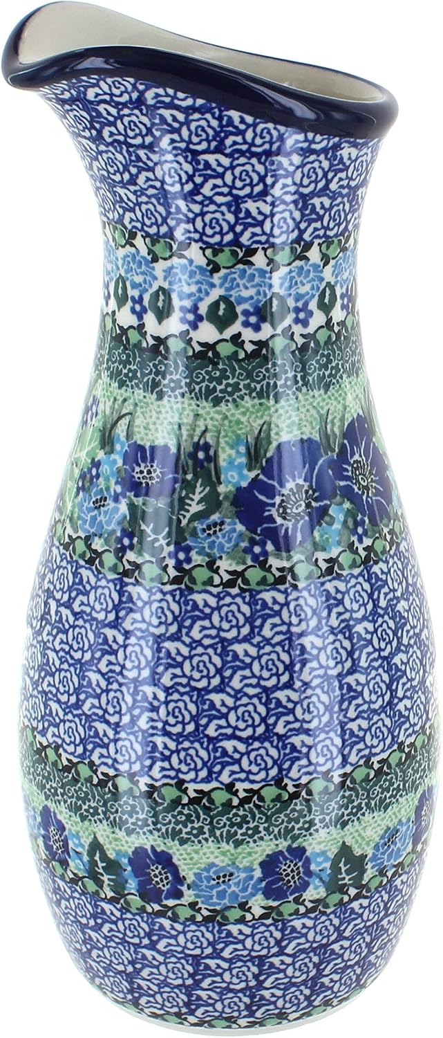 Blue Rose Polish Pottery Sapphire Fields Water Carafe