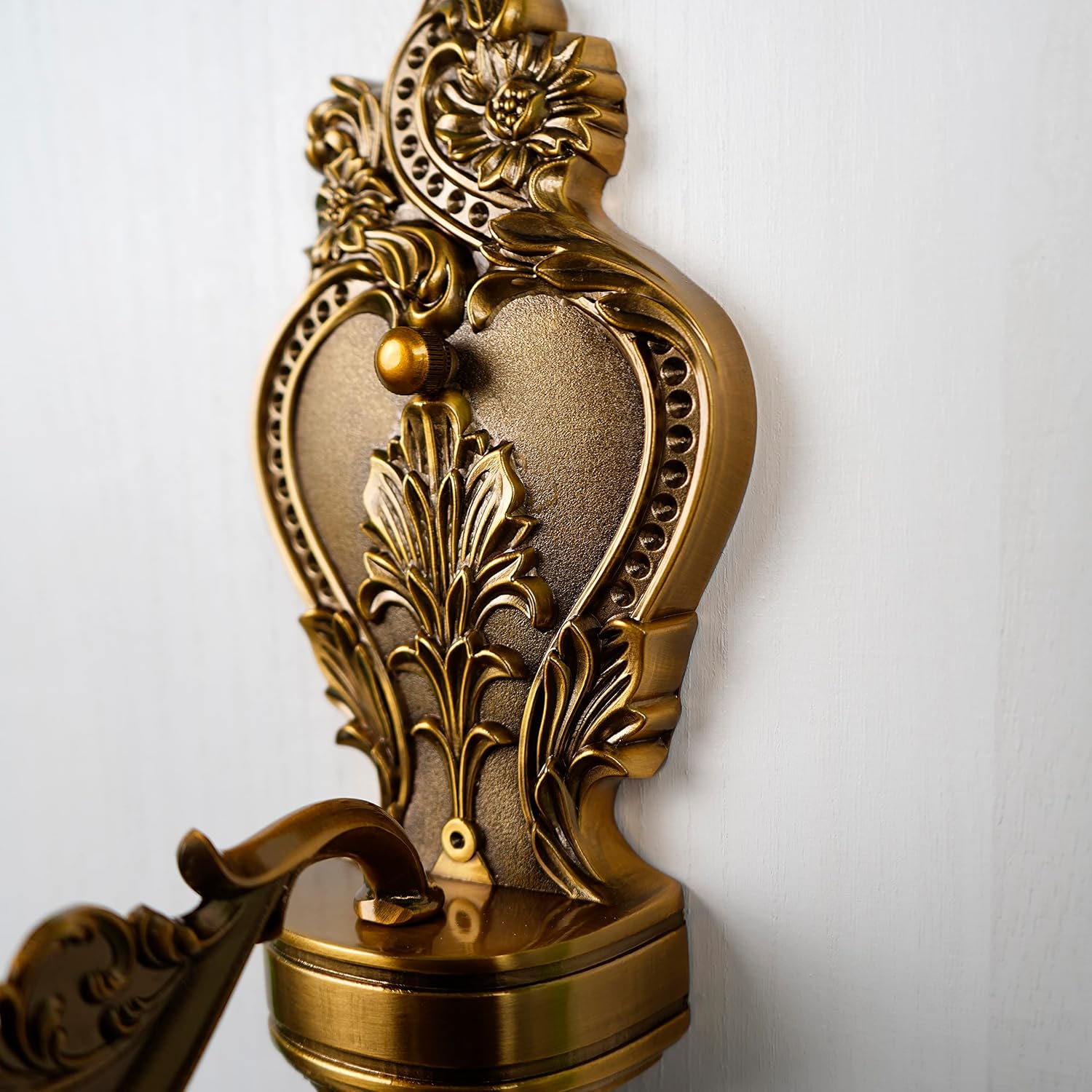 Glass Wall Sconce Set of 2, Antique Brass Wall Light, Crystal Floral Bedside Wall Lamp for Entrance, Bedroom, Hallway