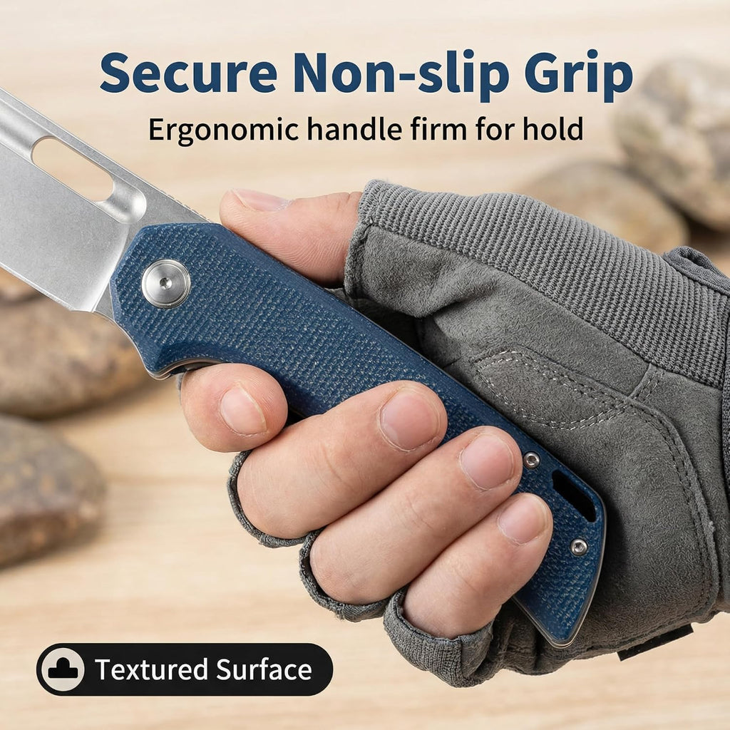 Multi Tool Pocket Knife, Knives for Men, Hunting Knives & Tools, 8CR13 Blade, Linen-textured Handle, HRC 58-60, Lightweight Outdoor Knife for Backpacking, Hiking Gear