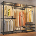 VIPEK V5L Garment Rack Heavy Duty with Dimmable LED Light, 3000K Warm White, Portable Closet Wardrobe Freestanding, Metal, for Hanging Clothes, Max Load 890lbs, Black