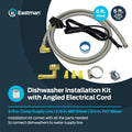 Eastman 6 Ft. Dishwasher Installation Kit, Braided Stainless Steel Supply Line with 3/8 Inch Compression Ends, 3-Prong Straight Power Cord, 41150 (Pack of 12)
