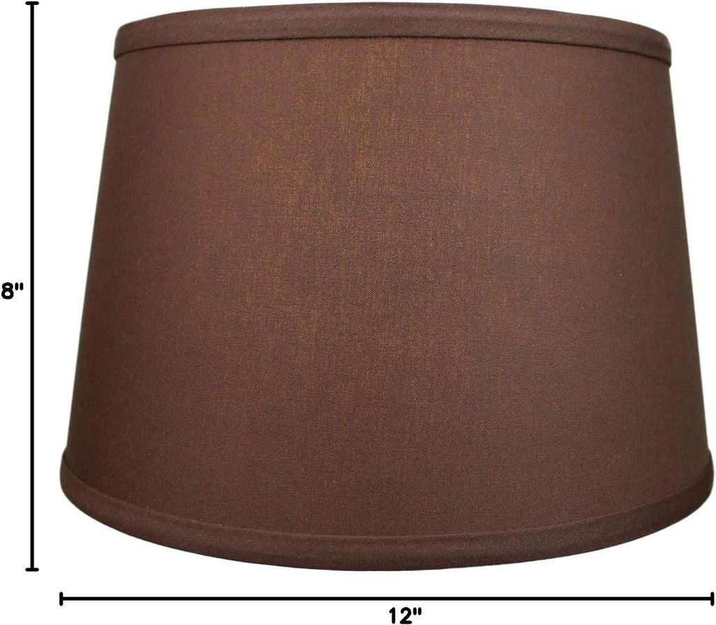 FenchelShades.com Set of 2 Lampshades 10' Top Diameter x 12' Bottom Diameter x 8' Slant Height with Washer (Spider) Attachment. Attaches to Lamps with an existing Harp (not included) (Linen Coffee)