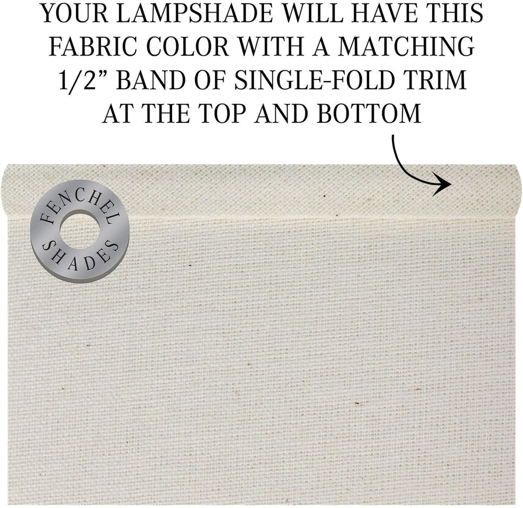 FenchelShades.com Set of 2 Lampshades 10' Top Diameter x 12' Bottom Diameter x 8' Slant Height with Washer (Spider) Attachment. Attaches to Lamps with an existing Harp (not included) (Beige Homespun)