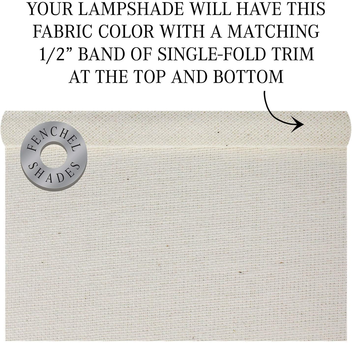 FenchelShades.com Set of 2 Lampshades 10' Top Diameter x 12' Bottom Diameter x 8' Slant Height with Washer (Spider) Attachment. Attaches to Lamps with an existing Harp (not included) (Beige Homespun)